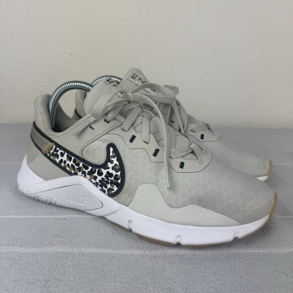 Women’s Nike Legend Essential 2 Premium Sneakers Bone Animal Print Leopard 8.5 - Picture 1 of 11